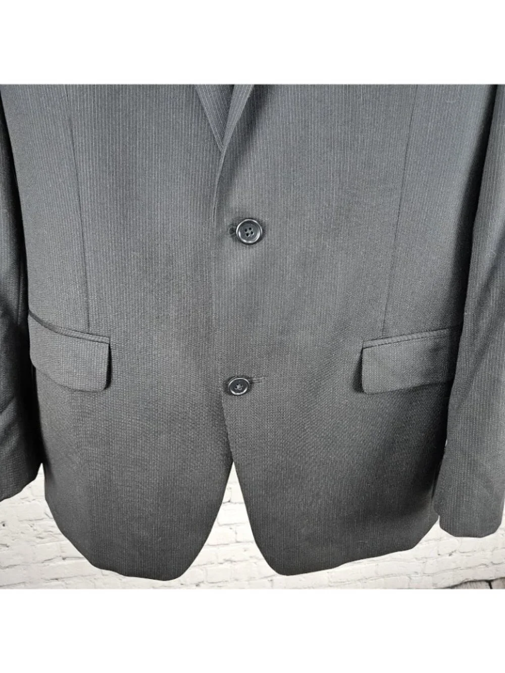 Alfani Black 100% Wool Slim Fit 2 Button Vented Notch Blazer Sport Coat 42L